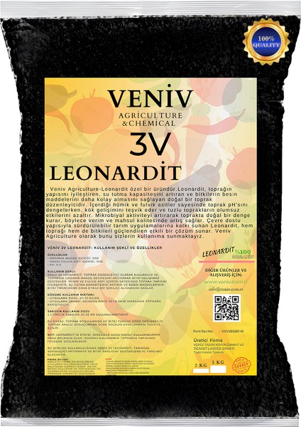 Leonardit %45 Hümik-Fulvik Asit- Köklendirici-Toprak Düzenleyici-Ph Dengeleyici-Ince Öğütülmüş 7 kg