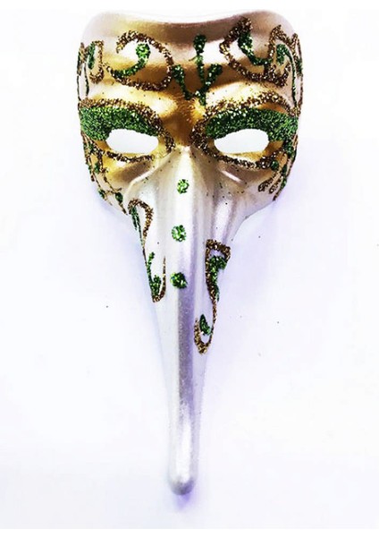 Techmrt Yeşil Renk Işlemeli Seramik Malzemeden Imal Venedik Uzun Maske Magnet