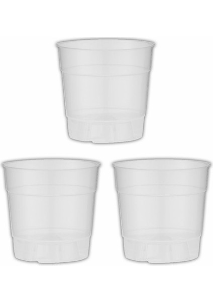 Orkide Saksısı 12 Pot (0.73 Litre) Şeffaf (3 Adet) Yarı Saydam, Saksısı