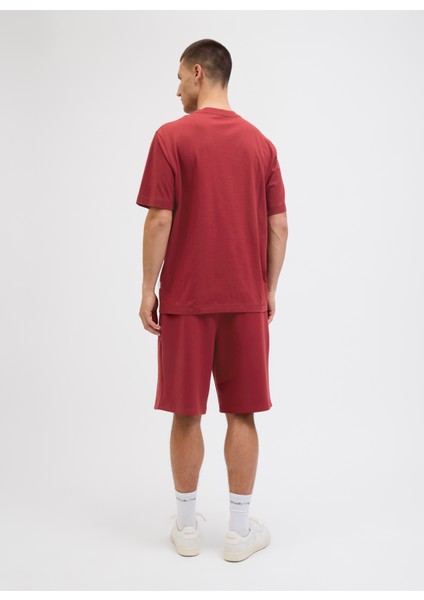 Bisiklet Yaka Kırmızı Erkek T-Shirt 12282892_JORNORREBRO Emb Tee Ss Cre fırsatları