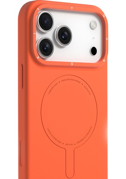 iPhone 17 Pro Uyumlu Kılıf M-Safe Şarj Özellikli Youngkit Morandi Serisi Kapak Turuncu modelleri