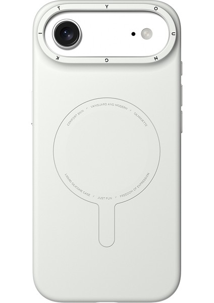 iPhone 17 Air Uyumlu Kılıf M-Safe Şarj Özellikli Youngkit Morandi Serisi Kapak Gri