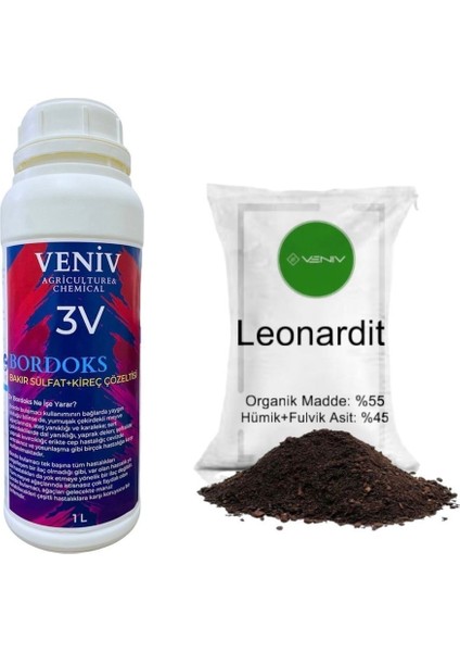 3V Bordoks (Kireç Bakır Sülfat) 1l Leonardit Köklendirici-Hümik Asit 1 kg