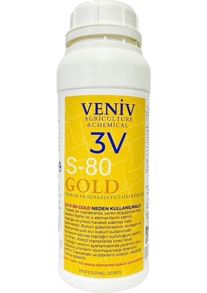 3V S-80 Gold 1l - Yüksek Kükürt Içerikli Sıvı Toprak Ph Dengeleyici