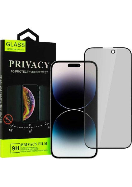 Iphone 14 Promax Uyumlu Temperli Hayalet Cam 9h Ekran Koruyucu Film Siyah