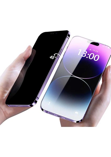 Iphone 14 Promax Uyumlu Temperli Hayalet Cam 9h Ekran Koruyucu Film Siyah modelleri