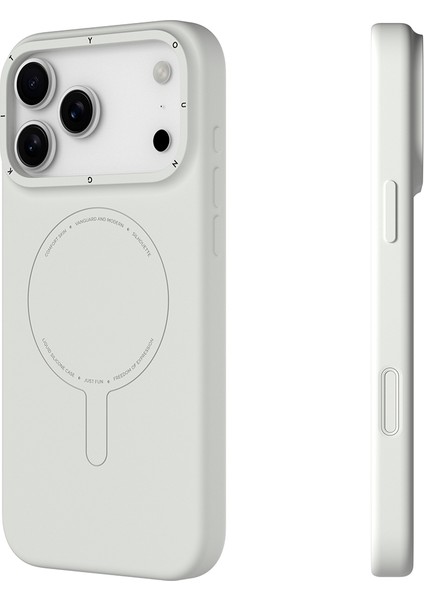 iPhone 17 Pro Max Uyumlu Kılıf M-Safe Şarj Özellikli Youngkit Morandi Serisi Kapak Gri fırsatları