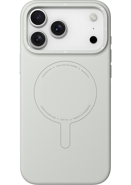 iPhone 17 Pro Uyumlu Kılıf M-Safe Şarj Özellikli Youngkit Morandi Serisi Kapak Gri