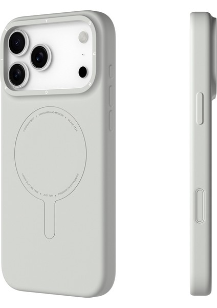 iPhone 17 Pro Uyumlu Kılıf M-Safe Şarj Özellikli Youngkit Morandi Serisi Kapak Gri fırsatları
