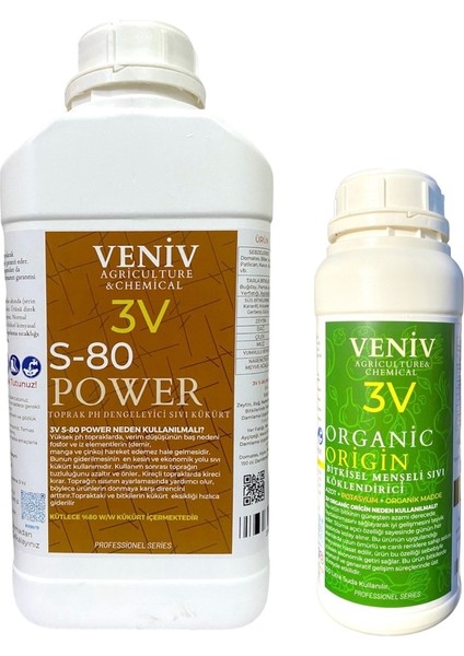 3V S-80 Power Kükürt Sıvı Ph Regülatörü 5l - 3V Organic Origin Organik Bitki Besleyici