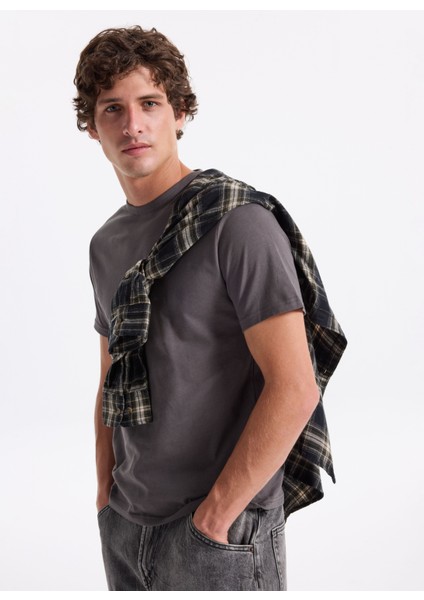 Bisiklet Yaka Gri Erkek T-Shirt 12283659_JORSTYLING Icon Tee Ss Cn fiyatları