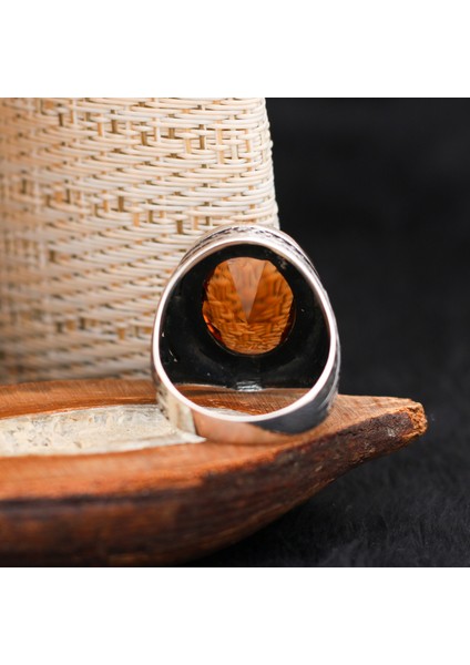 Zultanit Taşlı Desenli 925 Ayar Gümüş Erkek Yüzük indirimleri