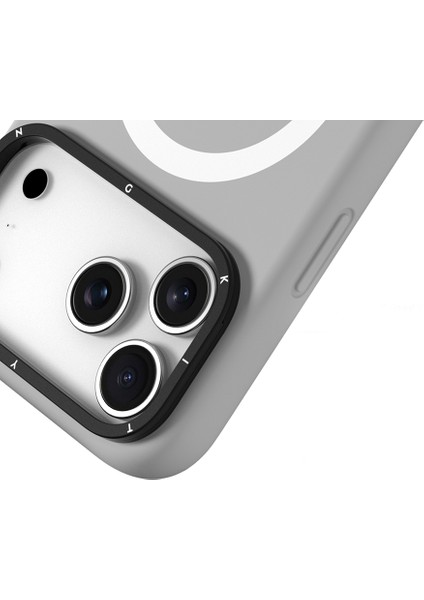 iPhone 17 Pro Max Uyumlu Kılıf M-Safe Özellikli Kamera Standlı Youngkit Gel Cream Serisi Kapak Gri fırsatları
