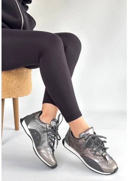 Ranu Platin Cilt Paraşüt Detaylı Bağcıklı Spor Ayakkabı modelleri
