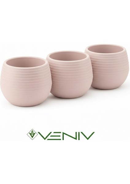 3 Adet Dekoratif Su Hazneli Saksı- 0.13L