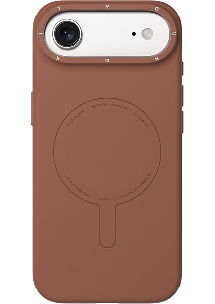 iPhone 17 Air Uyumlu Kılıf M-Safe Şarj Özellikli Youngkit Morandi Serisi Kapak Kahverengi