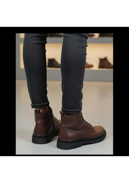 107061.M3PR Kahverengi Erkek Hakiki Deri Ortopedik Bot fırsatları