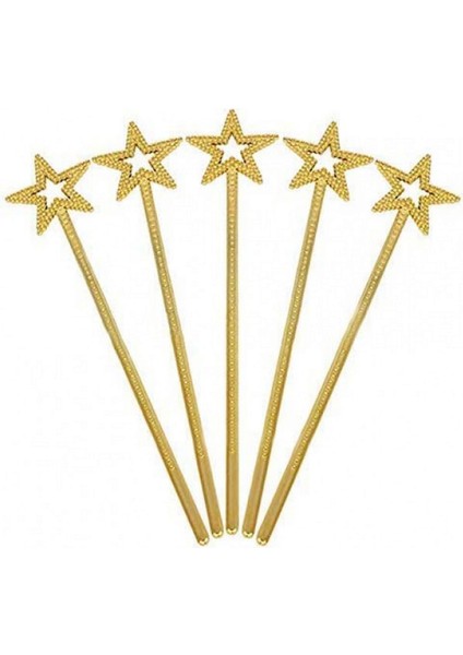 Techmrt Altın Renk Yıldız Peri Asası Peri Değneği 34 cm 1 Adet