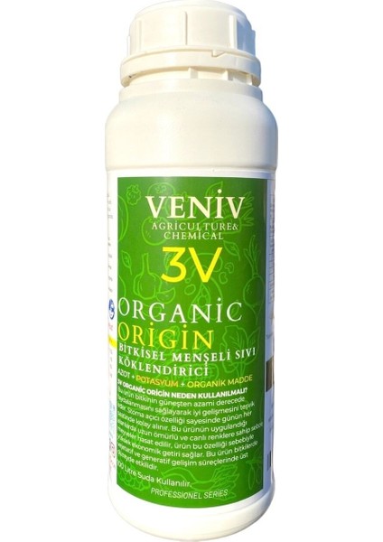 3V Organic Origin-Bitkisel Menşeli Köklendirici 1l (Azot Potasyum Organik Madde)