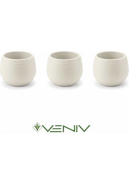 Kaktüs ve Sululent Alttan Kapaklı Saksı-3 Adet 0.13L