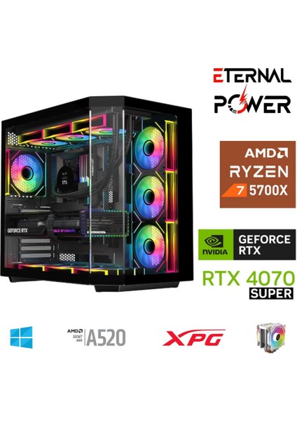 E.power Ryzen 7 5700X 32G Ddr4 1tb M.2 RTX4070 Super A520 A750W