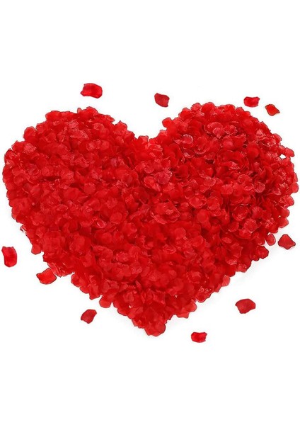 Techmrt Kırmızı Renk Gül Yaprağı Şekilli Konfeti – 10 Paket 1000 Adet