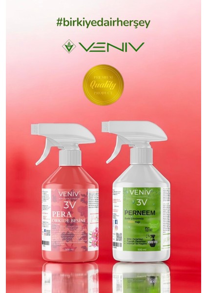 3V En Iyi Orkide ve Genel Bitki Besini Seti - Pera Bitki Besini & Perneem Neem Yağı Içerikli Koruma