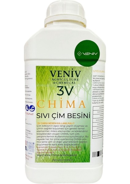 3V Chima Çim Çoşturan Çim Gübresi Güçlendirici Besleyici Kök ve Yaprak Geliştirici 5l
