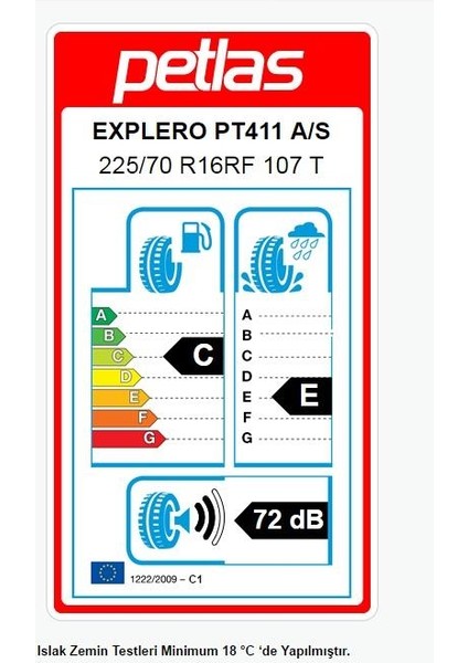 225/70 R16 107T Explero A/s PT411 4x4 Suv Oto 4 Mevsim Lastiği (Üretim YILI:2025) fiyatları