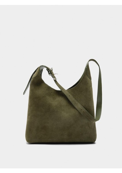 %100 Süet Deri Omuz Çantası