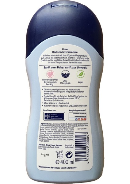 Yenidoğan Hassas Ciltler için Göz Yakmayan Şampuan & Duş Kremi 400 ml indirimleri