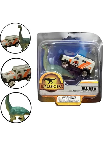 Die Cast Metal Jip ve Brontosaurus Kız Erkek Çocuk Oyuncak Eğitici Oyuncaklar modelleri