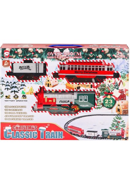 8513A Işıklı Dumanlı Yılbaşı Tren Seti Kız Erkek Çocuk Oyuncak Eğitici Oyuncaklar
