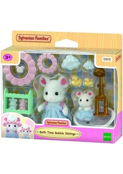 5805 Sylvanian Families Kardeşler Banyo Zamanı Seti +3 Yaş Kız Erkek Çocuk Oyuncak Eğitici Oyuncakla