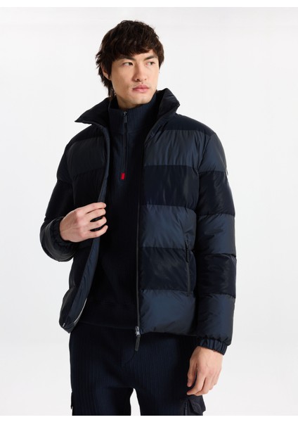 D5WM-MNT3791 Lacivert Düz Erkek Mont