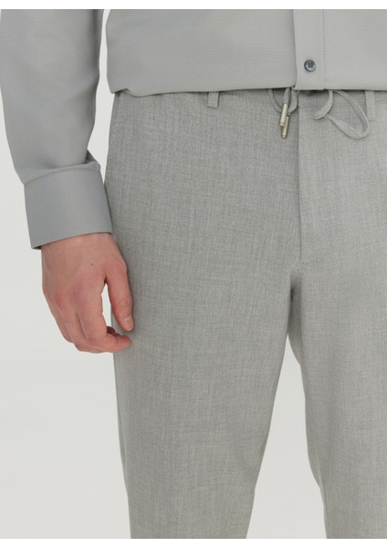 Bağlamalı Bel Normal Paça Jogger Gri Erkek Pantolon ACE001261525_GRI modelleri