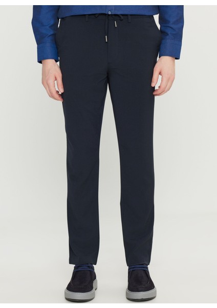 Bağlamalı Bel Normal Paça Jogger Lacivert Erkek Pantolon ACE001261525_LAC