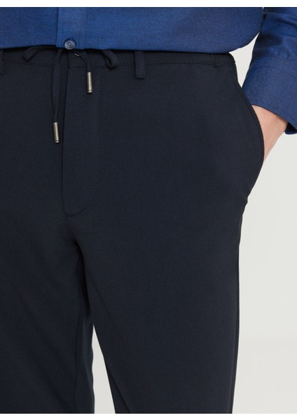Bağlamalı Bel Normal Paça Jogger Lacivert Erkek Pantolon ACE001261525_LAC fırsatları