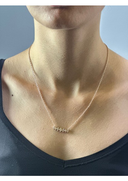 Çelik Zirkon Taşlı Kadın Kolye 20 cm modelleri