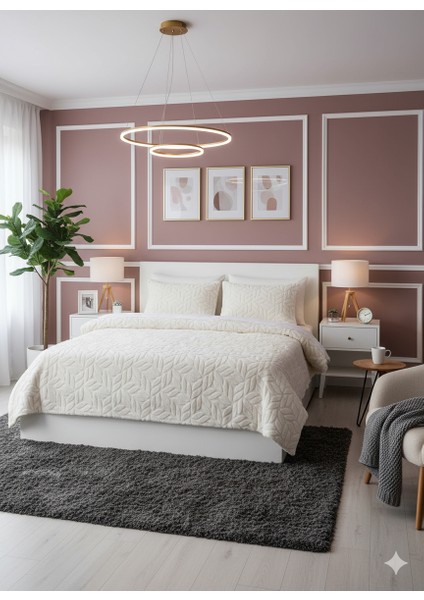 Comfort Set Yorgan Seti Seti Çift Kişilik Lıssome Krem