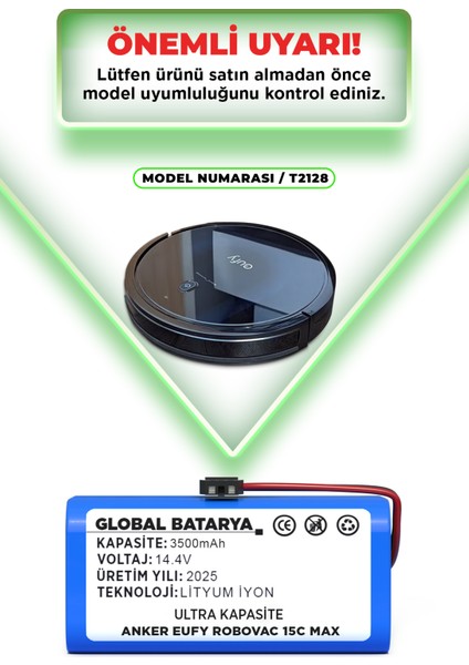 Anker Eufy Robovac 15C Max Uyumlu Akıllı Robot Süpürge Bataryası 14.4V 3500MAH Pil (Ultra Kapasite) indirimleri