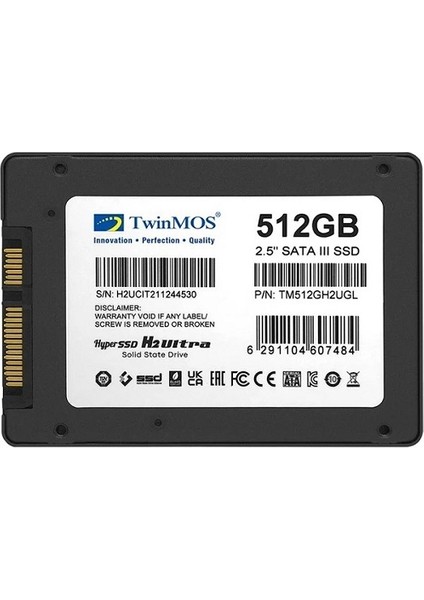 Twinmos 2.5 512GB Sata3 580MB-550MB/S SSD Disk TM512GH2UGL