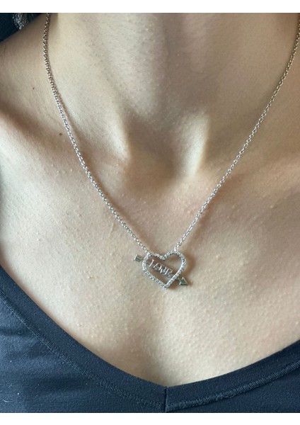 Çelik Zirkon Taşlı Kalp Kadın Kolye 20 cm fiyatları