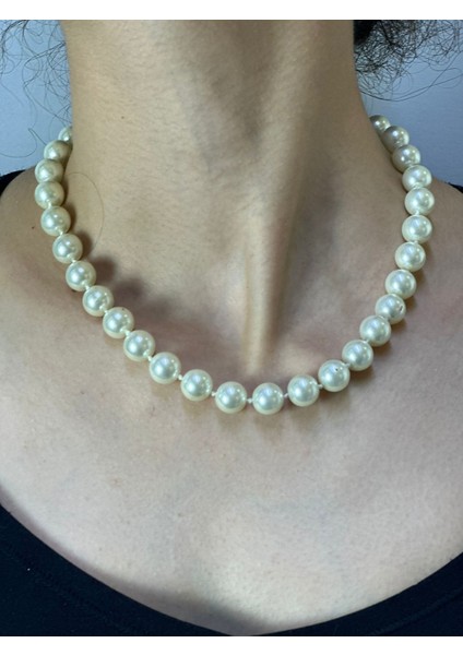 Beyaz Inci Kolye 20 cm