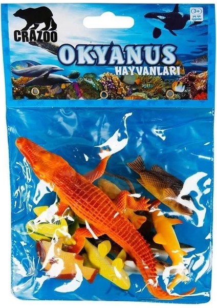 Okyanus Hayvanları Poşetli Hayvan Oyun Seti Kız Erkek Çocuk Oyuncak Eğitici Oyuncaklar