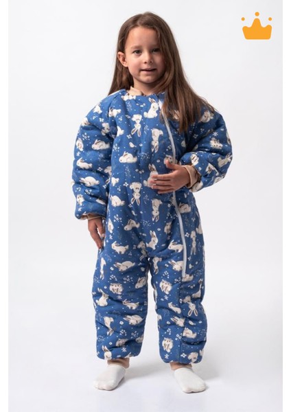 2-8 Yaş 2.5 Tog Kalın Elyaf Dolgulu Premium Kalite Unisex Çocuk Uyku Tulumu Lacivert Tavşan 23504 fiyatları