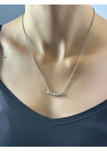 Çelik Zirkon Taşlı Kadın Kolye 20 cm modelleri