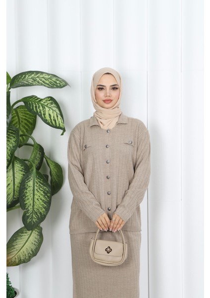 Cep Detay Etekli Triko Takım modelleri