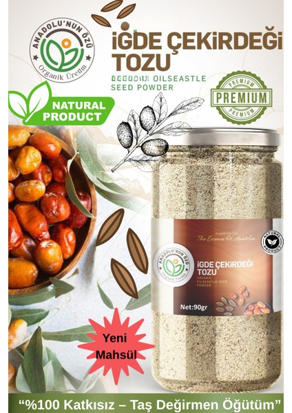 Doğal İğde Çekirdeği Tozu 90 g | Katkısız • Öğütülmüş • Yeni Mahsul | Sepette %35 İndirim