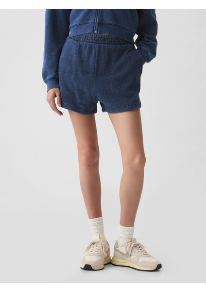 Kadın Koyu Mavi Dokulu Sweat Şort indirimleri